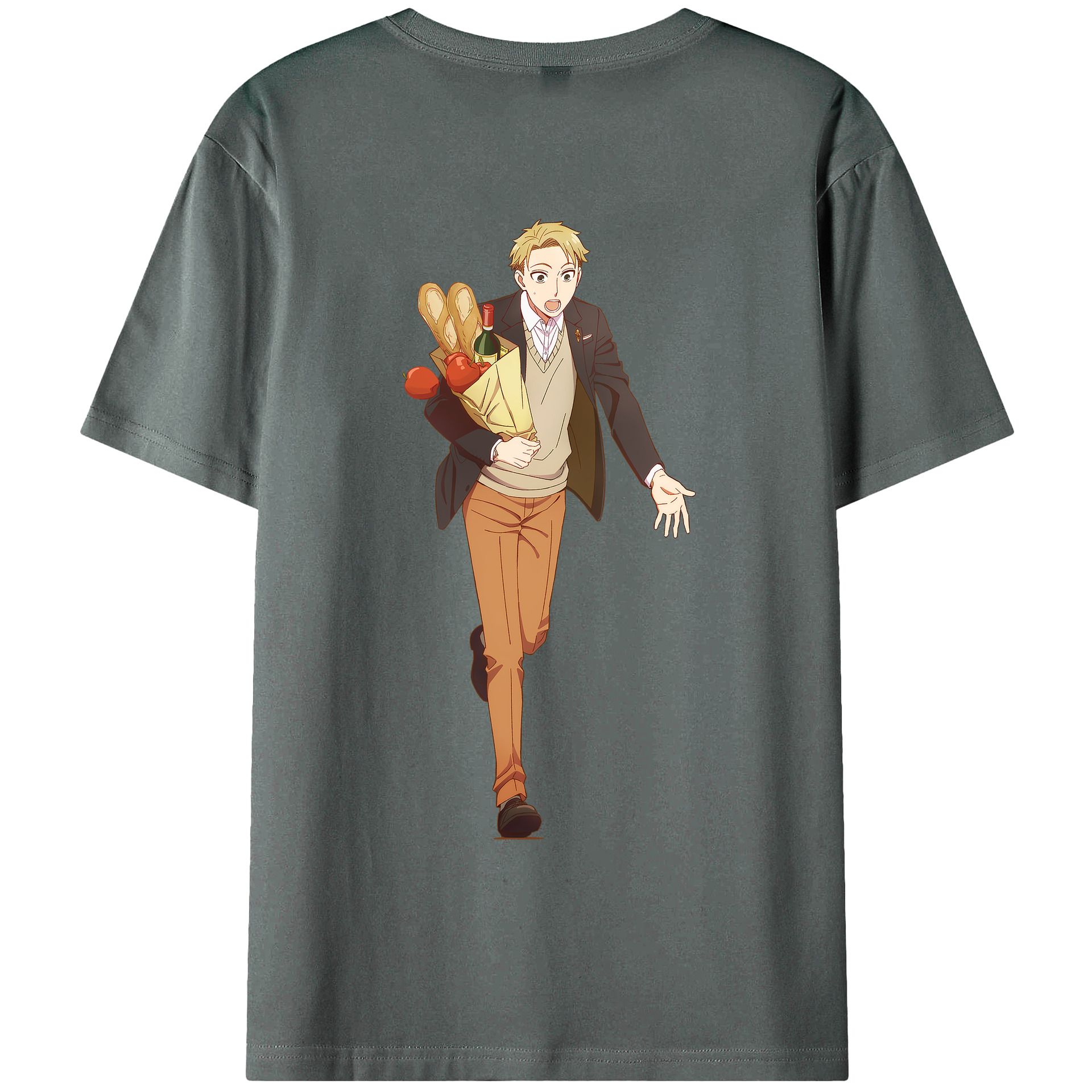 （画像用） SPY×FAMILY间谍家家酒 綿100％ メンズ半袖Tシャツ（バックプリント） 通気性